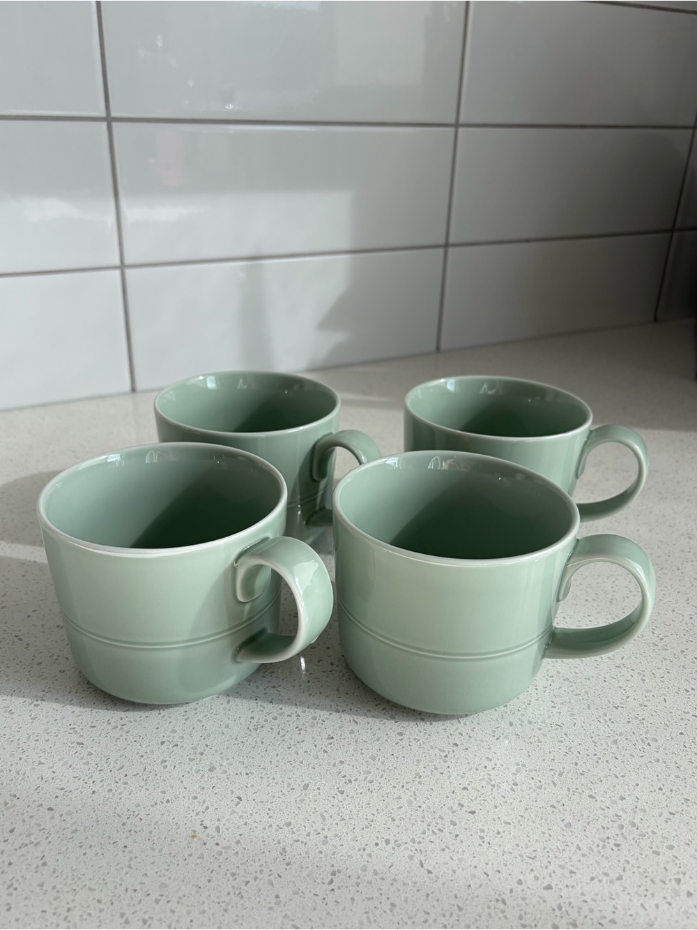 Crate & Barrel Aaron Probyn Sage Green Mugs Set of 4